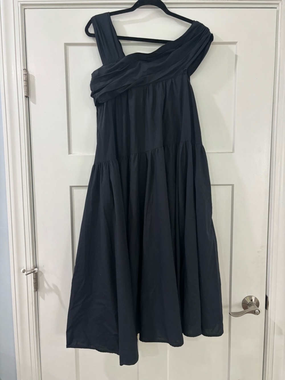 Merlette Crane Asymmetric Cotton Poplin Midi Dress - Picture 3 of 7